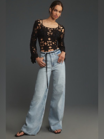 Good American Good Skate High-Rise Wide-Leg Jeans